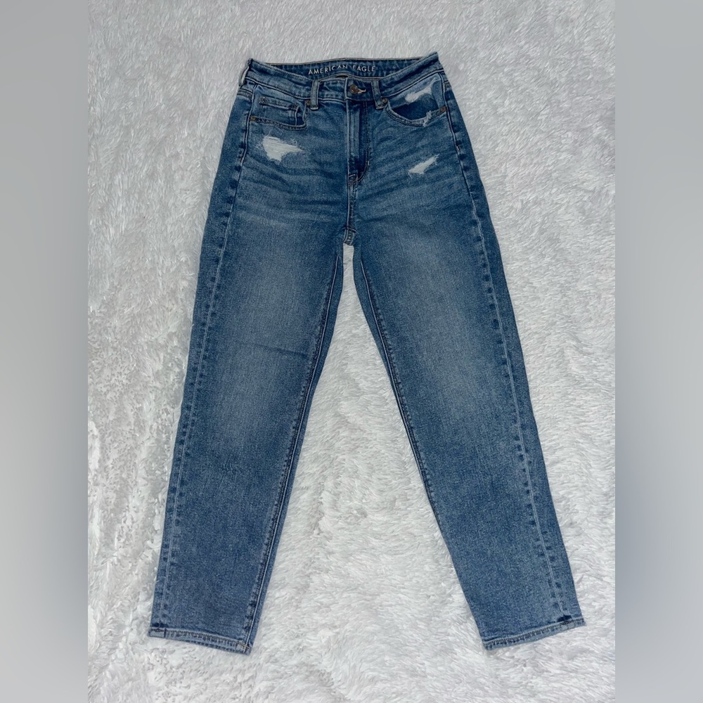 No-Rip, AG, Blue, Mom/Bf Jeans